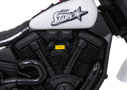 Ramiz PA.XMX-659.BIA Dětská elektrická motorka 30 W, 6V4.5Ah, LED světlo, melodie, boční kolečka, bílá