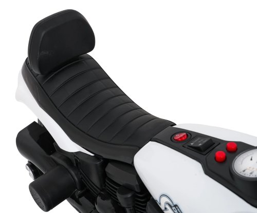 Ramiz PA.XMX-659.BIA Dětská elektrická motorka 30 W, 6V4.5Ah, LED světlo, melodie, boční kolečka, bílá