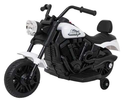 Ramiz PA.XMX-659.BIA Dětská elektrická motorka 30 W, 6V4.5Ah, LED světlo, melodie, boční kolečka, bílá