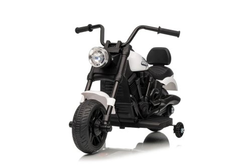 Ramiz PA.XMX-659.BIA Dětská elektrická motorka 30 W, 6V4.5Ah, LED světlo, melodie, boční kolečka, bílá