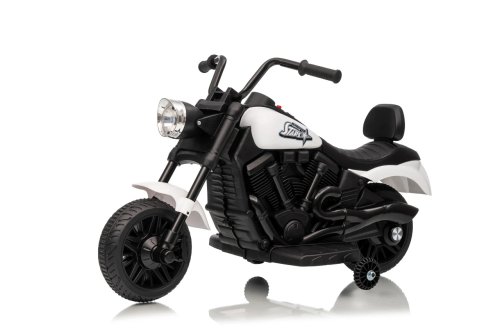 Ramiz PA.XMX-659.BIA Dětská elektrická motorka 30 W, 6V4.5Ah, LED světlo, melodie, boční kolečka, bílá