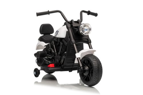 Ramiz PA.XMX-659.BIA Dětská elektrická motorka 30 W, 6V4.5Ah, LED světlo, melodie, boční kolečka, bílá