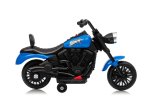 Ramiz PA.XMX-659.NIE Dětská elektrická motorka 30 W, 6V4.5Ah, LED světlo, melodie, boční kolečka, modrá