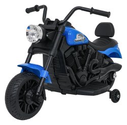 Ramiz PA.XMX-659.NIE Dětská elektrická motorka 30 W, 6V4.5Ah, LED světlo, melodie, boční kolečka, modrá