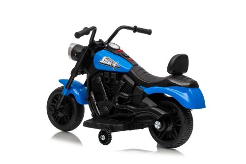 Ramiz PA.XMX-659.NIE Dětská elektrická motorka 30 W, 6V4.5Ah, LED světlo, melodie, boční kolečka, modrá