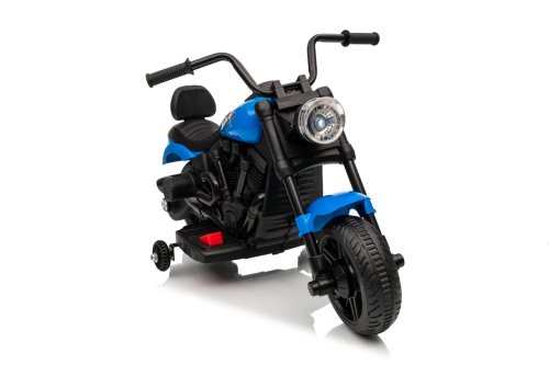 Ramiz PA.XMX-659.NIE Dětská elektrická motorka 30 W, 6V4.5Ah, LED světlo, melodie, boční kolečka, modrá