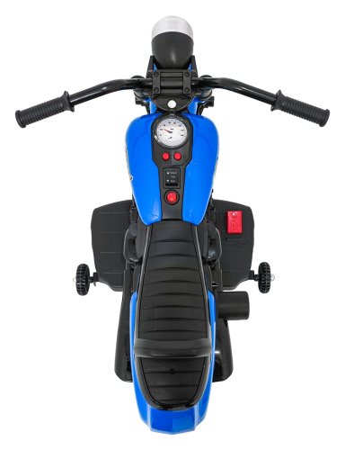 Ramiz PA.XMX-659.NIE Dětská elektrická motorka 30 W, 6V4.5Ah, LED světlo, melodie, boční kolečka, modrá