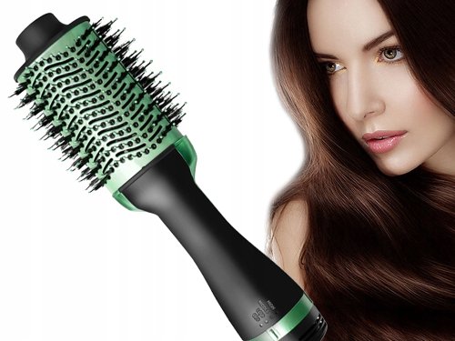 Verk 24608 Vysoušeč vlasů, hřeben a kulma 4 v 1, zeleno-černý