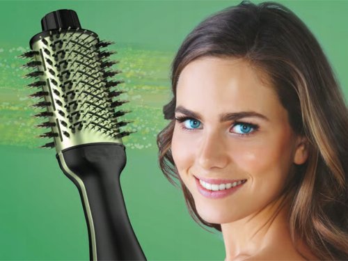 Verk 24608 Vysoušeč vlasů, hřeben a kulma 4 v 1, zeleno-černý