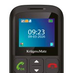 Krüger&Matz KM0923-2G Jednoduchý telefón 923 pre seniorov, Dual SIM, Bluetooth, čierny