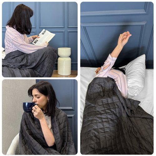 Posteloholici 1270712 Zátěžová přikrývka antistresová 12 kg, 200 x 220 cm, šedá