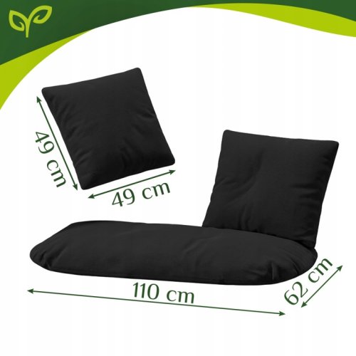 Gardlov 27380 Sada polštářů na dvojité závěsné houpací křeslo 3 ks, černá