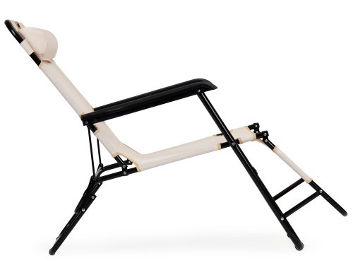 MultiGarden ZRL010 Záhradné ležadlo s opierkou hlavy, skladacie, 2 v 1, béžové