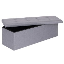 ModernHome TH-PO-6-4 Čalúnený taburet s úložným priestorom 111 x 38 cm, svetlošedý