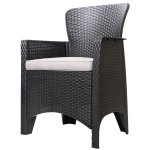 Bauerkraft H-058 Zahradní nábytek - 2 křesla s podsedáky, stolek, černý 