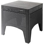 Bauerkraft H-058 Zahradní nábytek - 2 křesla s podsedáky, stolek, černý 