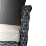 Bauerkraft H-058 Zahradní nábytek - 2 křesla s podsedáky, stolek, černý 