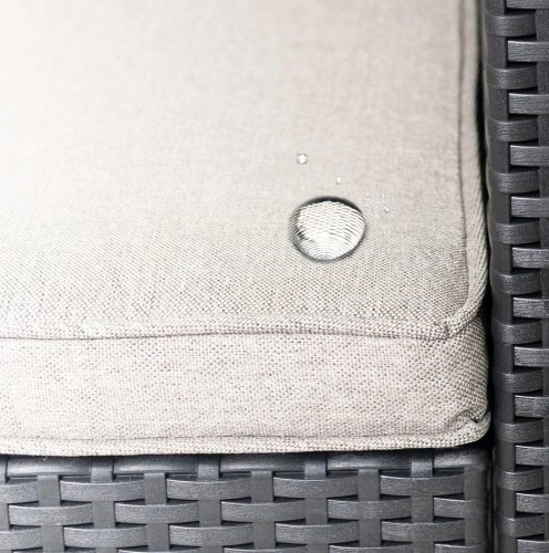 Bauerkraft H-058 Zahradní nábytek - 2 křesla s podsedáky, stolek, černý 