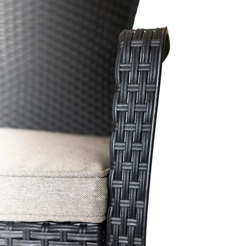 Bauerkraft H-058 Zahradní nábytek - 2 křesla s podsedáky, stolek, černý 