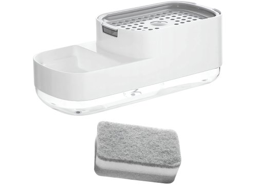 Verk 24599 Dávkovač mýdla s držákem na houbičku 400ml, černý