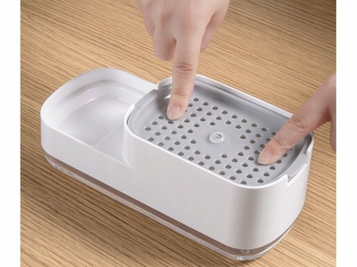 Verk 24599 Dávkovač mýdla s držákem na houbičku 400ml, černý