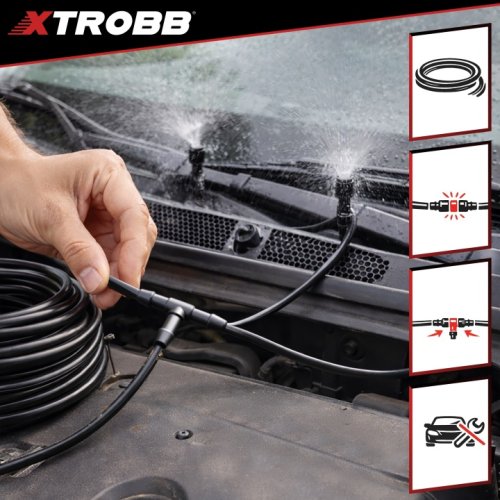 Xtrobb 27463 Sada na opravu ostřikovačů čelního skla, hadice 2 m + spojky 4/5 mm