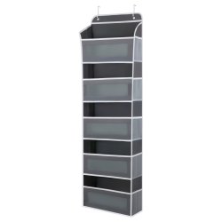 Ruhhy 27606 Závěsný organizér na dveře, 5 polic, 142 x 40 x 17 cm, šedý