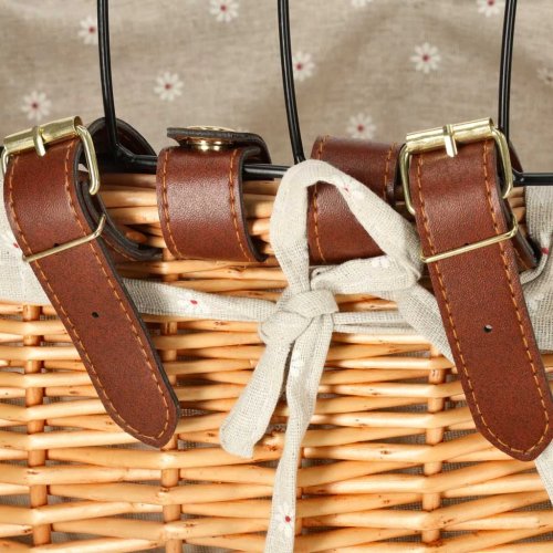 KIK KX3947 Proutěný koš na kolo s kovovou mřížkou - přepravka pro psa/kočku