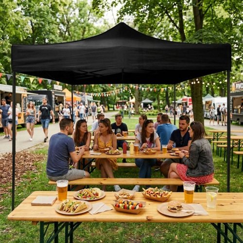 MultiGarden PAW-FGA-3X3-1 Záhradný samorozkladací párty stan 3 x 3 m, čierny