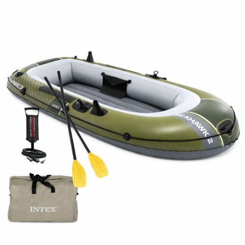 Intex 66332 Nafukovací čln pre 2 osoby s pumpou a pádlami, Seahawk 2, zelený