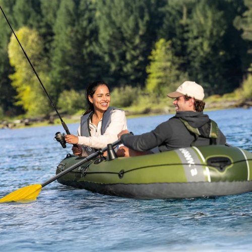 Intex 66332 Nafukovací čln pre 2 osoby s pumpou a pádlami, Seahawk 2, zelený