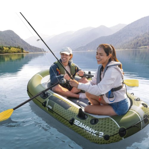 Intex 66332 Nafukovací čln pre 2 osoby s pumpou a pádlami, Seahawk 2, zelený