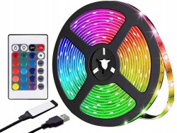 Verk 12438 LED pásek RGB 5 m s dálkovým ovládáním, Bluetooth, USB
