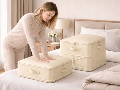 Verk 27724 Úložný vak na oblečení, 70 l, béžový