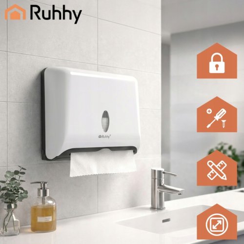 Ruhhy 27715 Nástenný zásobník na papierové utierky, biely