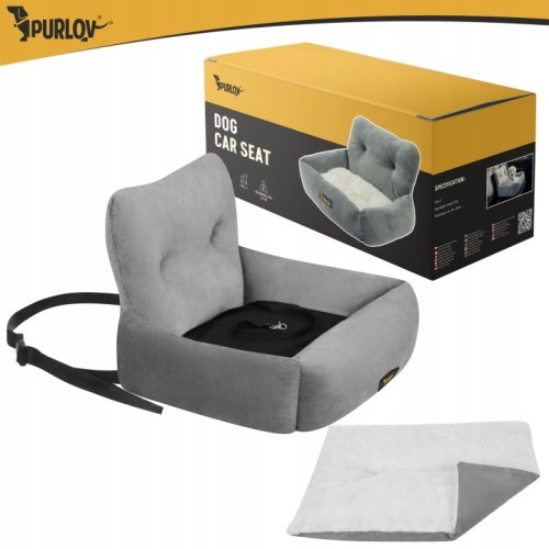 Purlov 27675 Autosedadlo pre psov, veľkosť S, 44 x 35 x 30 cm, šedá