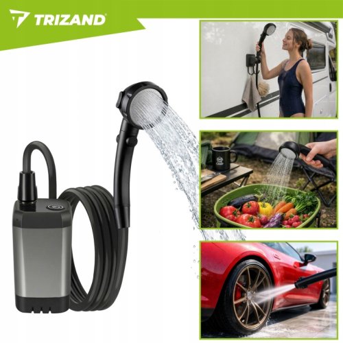 Trizand 27539 Prenosná cestovná sprcha s čerpadlom 6000 mAh