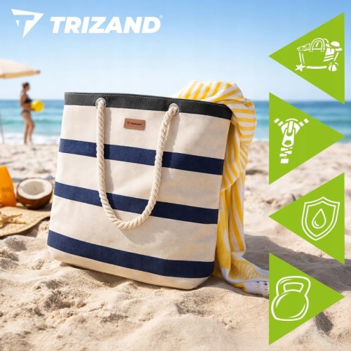 Trizand 27597 Plážová taška 18 L, modro-bílá