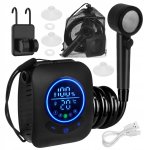 Trizand 27551 Sprcha přenosná s čerpadlem 8000 mAh, LED displejem, IPX8, USB 