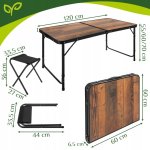 Gardlov 27304 Skládací kempingový set, stůl + 4 židle, hnědý