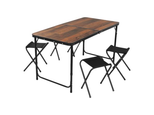 Gardlov 27304 Skládací kempingový set, stůl + 4 židle, hnědý