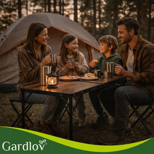 Gardlov 27304 Skládací kempingový set, stůl + 4 židle, hnědý