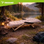 Trizand 27553 Skladacie záhradné ležadlo s vankúšom 177 x 60 x 30 cm, béžové