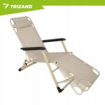 Trizand 27553 Skladacie záhradné ležadlo s vankúšom 177 x 60 x 30 cm, béžové