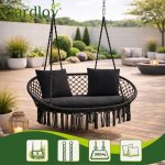 Gardlov 27377 Dvojité závesné hojdacie kreslo, nosnosť 300 kg, čierne