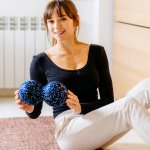 Rebel RBA-3056 Masážní dvojitý míček 8 cm, EPP, černo-modrý