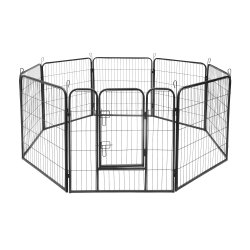 Rebel RA-1207 Modulárny ohraničujúci plot pre psov, oceľ, 8 panelov, veľkosť L, 80 x 80 cm