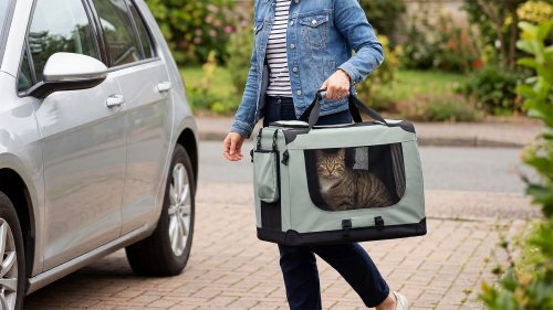 Rebel RA-1302 Skládací přepravní taška pro zvířata M 60 x 42 x 42 cm, šedá