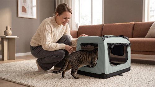 Rebel RA-1302 Skládací přepravní taška pro zvířata M 60 x 42 x 42 cm, šedá