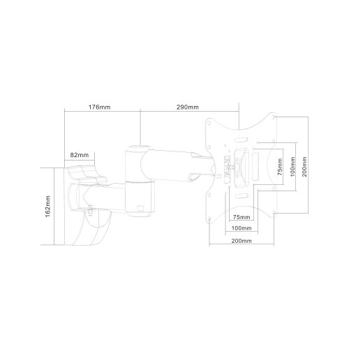 Cabletech UCH0043A Nástěnný držák na LCD TV 13 - 42'', nosnost 30 kg